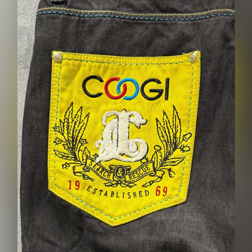 VTG Y2K Coogi Jeans 40x35 Baggy Hip Hop Skater Grunge Wide Leg Sewn Embroidery - Picture 8 of 13